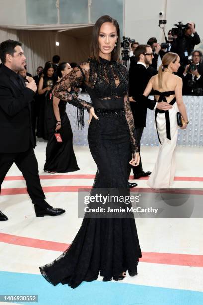 Joan Smalls attends The 2023 Met Gala Celebrating "Karl Lagerfeld: A Line Of Beauty" at The Metropolitan Museum of Art on May 01, 2023 in New York...