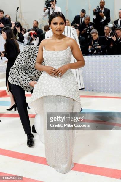 Mindy Kaling attends The 2023 Met Gala Celebrating "Karl Lagerfeld: A Line Of Beauty" at The Metropolitan Museum of Art on May 01, 2023 in New York...