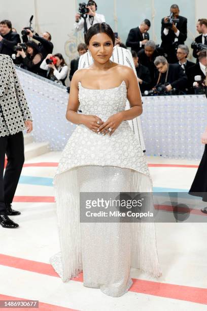 Mindy Kaling attends The 2023 Met Gala Celebrating "Karl Lagerfeld: A Line Of Beauty" at The Metropolitan Museum of Art on May 01, 2023 in New York...