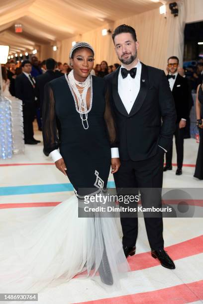 Serena Williams and Alexis Ohanian attend The 2023 Met Gala Celebrating "Karl Lagerfeld: A Line Of Beauty" at The Metropolitan Museum of Art on May...