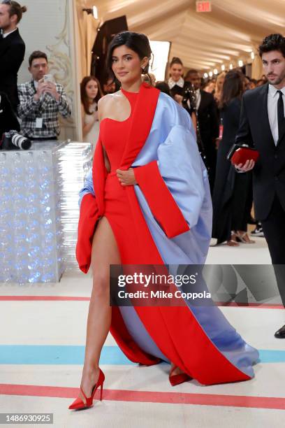 Kylie Jenner attends The 2023 Met Gala Celebrating "Karl Lagerfeld: A Line Of Beauty" at The Metropolitan Museum of Art on May 01, 2023 in New York...