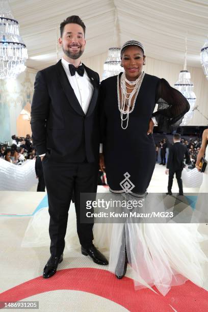 Alexis Ohanian and Serena Williams attend The 2023 Met Gala Celebrating "Karl Lagerfeld: A Line Of Beauty" at The Metropolitan Museum of Art on May...