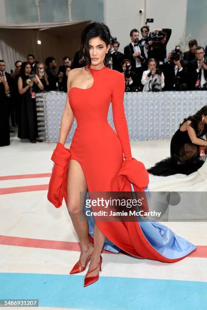 Kylie Jenner attends The 2023 Met Gala Celebrating "Karl Lagerfeld: A Line Of Beauty" at The Metropolitan Museum of Art on May 01, 2023 in New York...