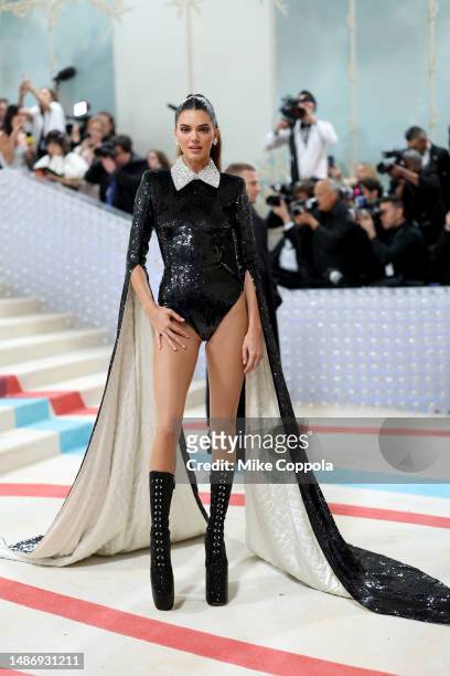 Kendall Jenner attends The 2023 Met Gala Celebrating "Karl Lagerfeld: A Line Of Beauty" at The Metropolitan Museum of Art on May 01, 2023 in New York...