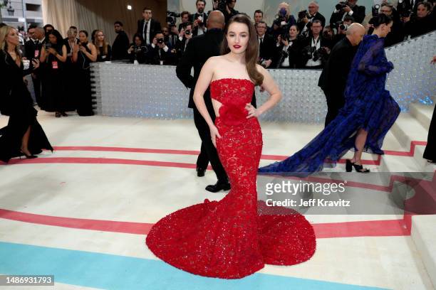 Kaitlyn Dever attends the 2023 Met Gala Celebrating "Karl Lagerfeld: A Line Of Beauty" at Metropolitan Museum of Art on May 01, 2023 in New York City.