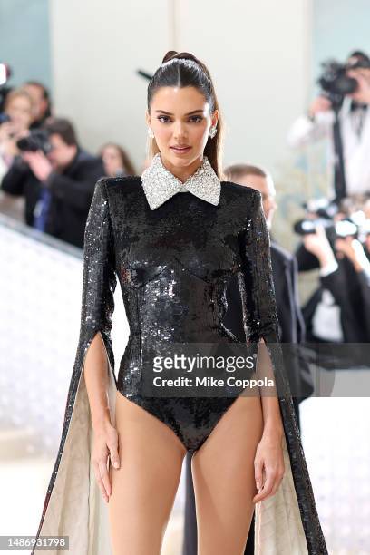 Kendall Jenner attends The 2023 Met Gala Celebrating "Karl Lagerfeld: A Line Of Beauty" at The Metropolitan Museum of Art on May 01, 2023 in New York...