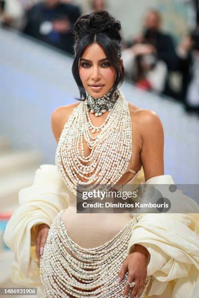 Kim Kardashian attends The 2023 Met Gala Celebrating "Karl Lagerfeld: A Line Of Beauty" at The Metropolitan Museum of Art on May 01, 2023 in New York...