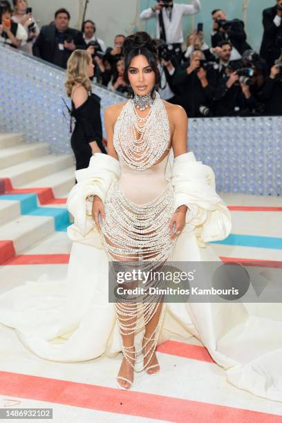 Kim Kardashian attends The 2023 Met Gala Celebrating "Karl Lagerfeld: A Line Of Beauty" at The Metropolitan Museum of Art on May 01, 2023 in New York...