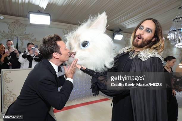 Jimmy Fallon and Jared Leto attend The 2023 Met Gala Celebrating "Karl Lagerfeld: A Line Of Beauty" at The Metropolitan Museum of Art on May 01, 2023...