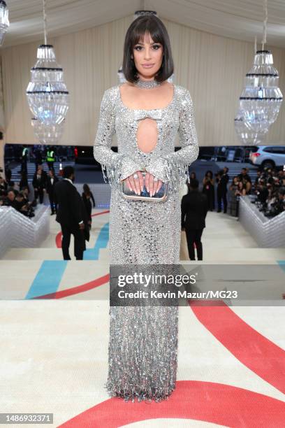 Lea Michele attends The 2023 Met Gala Celebrating "Karl Lagerfeld: A Line Of Beauty" at The Metropolitan Museum of Art on May 01, 2023 in New York...