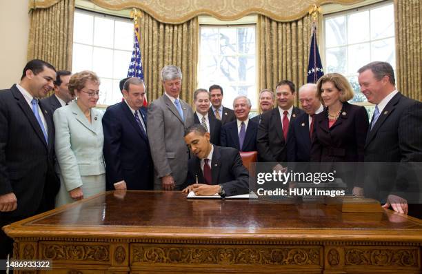 President Barack Obama signs an Executive Order that reaffirms the Patient Protection and Affordable Care Act's conssistency with longstanding...