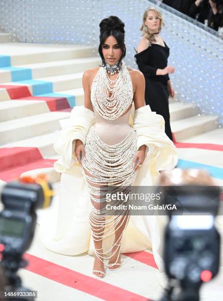 Kim Kardashian attends The 2023 Met Gala Celebrating "Karl Lagerfeld: A Line Of Beauty" at The Metropolitan Museum of Art on May 01, 2023 in New York...