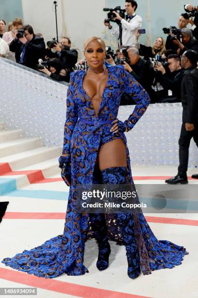 Mary J. Blige attends The 2023 Met Gala Celebrating "Karl Lagerfeld: A Line Of Beauty" at The Metropolitan Museum of Art on May 01, 2023 in New York...