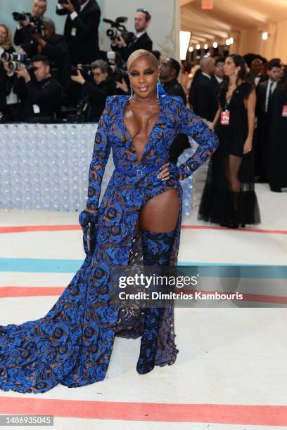 Mary J. Blige attends The 2023 Met Gala Celebrating "Karl Lagerfeld: A Line Of Beauty" at The Metropolitan Museum of Art on May 01, 2023 in New York...
