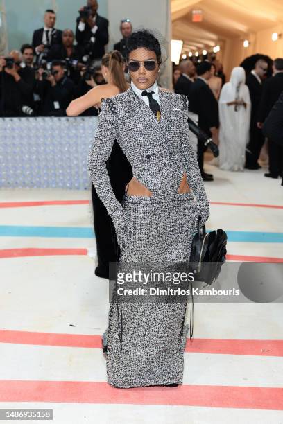 Teyana Taylor attends The 2023 Met Gala Celebrating "Karl Lagerfeld: A Line Of Beauty" at The Metropolitan Museum of Art on May 01, 2023 in New York...