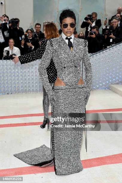 Teyana Taylor attends The 2023 Met Gala Celebrating "Karl Lagerfeld: A Line Of Beauty" at The Metropolitan Museum of Art on May 01, 2023 in New York...
