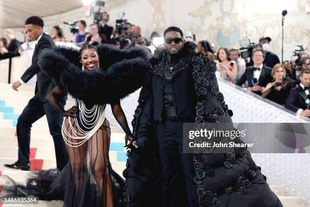 Yung Miami and Sean ‘Diddy‘ Combs attend The 2023 Met Gala Celebrating "Karl Lagerfeld: A Line Of Beauty" at The Metropolitan Museum of Art on May...