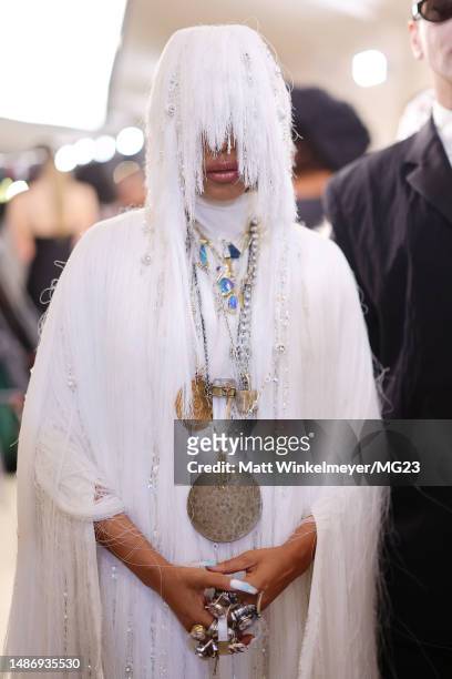 Erykah Badu attends The 2023 Met Gala Celebrating "Karl Lagerfeld: A Line Of Beauty" at The Metropolitan Museum of Art on May 01, 2023 in New York...