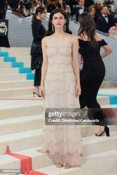 Alexandra Daddario attends The 2023 Met Gala Celebrating "Karl Lagerfeld: A Line Of Beauty" at The Metropolitan Museum of Art on May 01, 2023 in New...