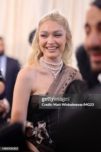 Gigi Hadid attends The 2023 Met Gala Celebrating "Karl Lagerfeld: A Line Of Beauty" at The Metropolitan Museum of Art on May 01, 2023 in New York...