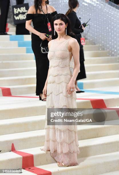 Alexandra Daddario attends The 2023 Met Gala Celebrating "Karl Lagerfeld: A Line Of Beauty" at The Metropolitan Museum of Art on May 01, 2023 in New...