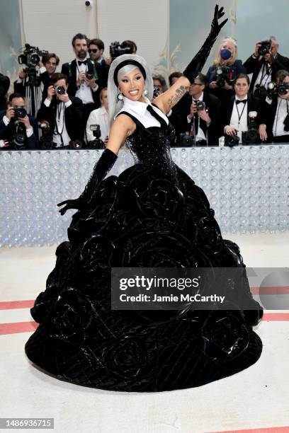 Cardi B attends The 2023 Met Gala Celebrating "Karl Lagerfeld: A Line Of Beauty" at The Metropolitan Museum of Art on May 01, 2023 in New York City.