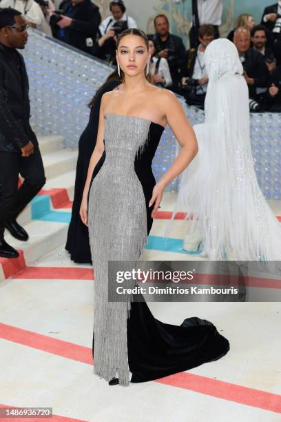 Madelyn Cline attends The 2023 Met Gala Celebrating "Karl Lagerfeld: A Line Of Beauty" at The Metropolitan Museum of Art on May 01, 2023 in New York...