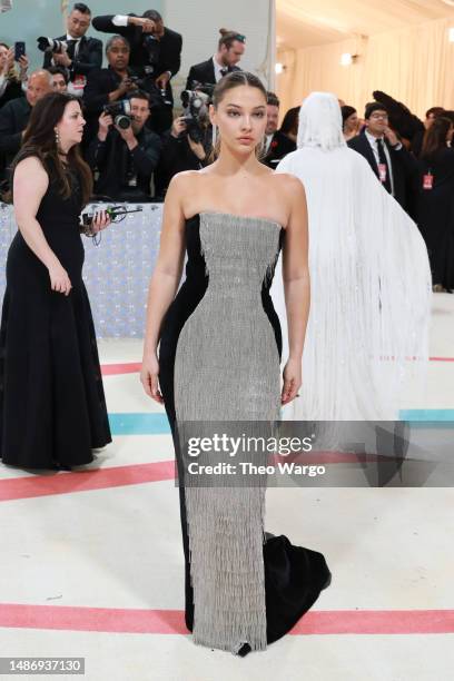 Madelyn Cline attends The 2023 Met Gala Celebrating "Karl Lagerfeld: A Line Of Beauty" at The Metropolitan Museum of Art on May 01, 2023 in New York...