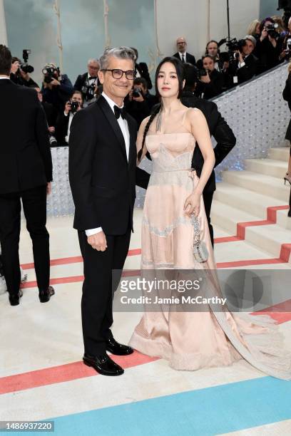 Serge Brunschwig, CEO, Fendi and Song Hye-kyo attend The 2023 Met Gala Celebrating "Karl Lagerfeld: A Line Of Beauty" at The Metropolitan Museum of...