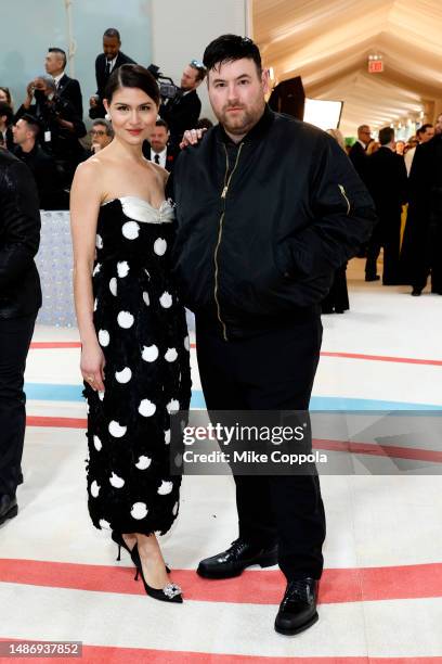Phillipa Soo and guest attend The 2023 Met Gala Celebrating "Karl Lagerfeld: A Line Of Beauty" at The Metropolitan Museum of Art on May 01, 2023 in...