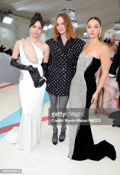 Aubrey Plaza, Stella McCartney, and Madelyn Cline attend The 2023 Met Gala Celebrating "Karl Lagerfeld: A Line Of Beauty" at The Metropolitan Museum...