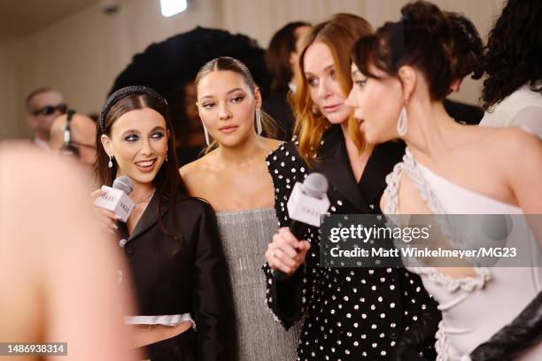 Emma Chamberlain, Madelyn Cline, Stella McCartney, and Aubrey Plaza attend The 2023 Met Gala Celebrating "Karl Lagerfeld: A Line Of Beauty" at The...