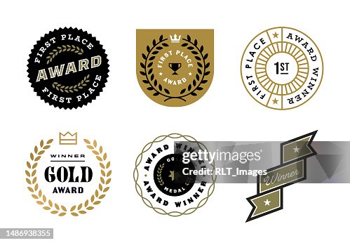 Award Winner Retro Type Badges Award Winner Retro Type Badges
