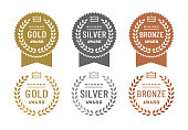 Gold, Silver, and Bronze Award Badges