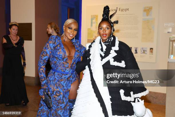 Mary J. Blige and Janelle Monáe attend The 2023 Met Gala Celebrating "Karl Lagerfeld: A Line Of Beauty" at The Metropolitan Museum of Art on May 01,...