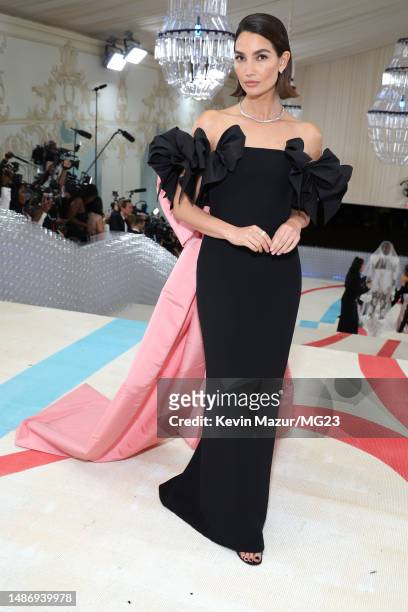 Lily Aldridge attends The 2023 Met Gala Celebrating "Karl Lagerfeld: A Line Of Beauty" at The Metropolitan Museum of Art on May 01, 2023 in New York...