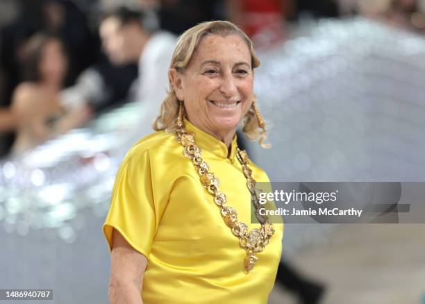 Miuccia Prada attends The 2023 Met Gala Celebrating "Karl Lagerfeld: A Line Of Beauty" at The Metropolitan Museum of Art on May 01, 2023 in New York...