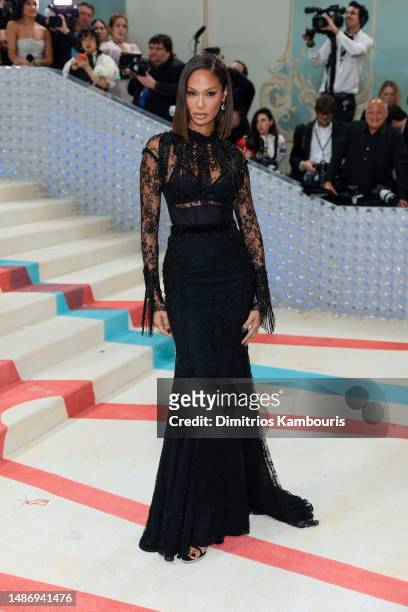 Joan Smalls attends The 2023 Met Gala Celebrating "Karl Lagerfeld: A Line Of Beauty" at The Metropolitan Museum of Art on May 01, 2023 in New York...