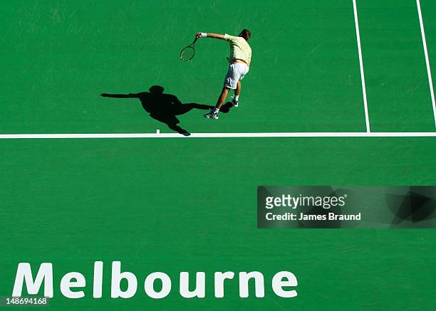 male player at australian tennis open. - australian open tennis stock pictures, royalty-free photos & images
