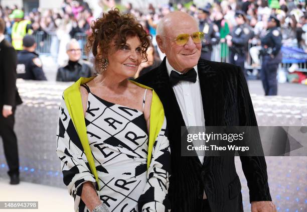 Diane von Furstenberg and Barry Diller attend The 2023 Met Gala Celebrating "Karl Lagerfeld: A Line Of Beauty" at The Metropolitan Museum of Art on...