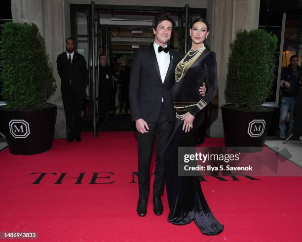 Joshua Kushner and Karlie Kloss depart The Mark Hotel for 2023 Met Gala on May 01, 2023 in New York City.