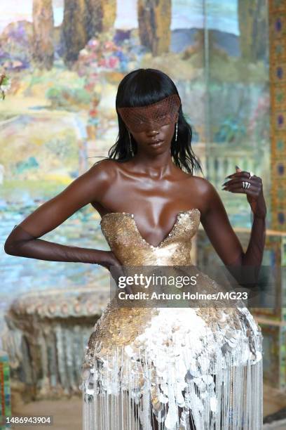 Anok Yai attends The 2023 Met Gala Celebrating "Karl Lagerfeld: A Line Of Beauty" at The Metropolitan Museum of Art on May 01, 2023 in New York City.