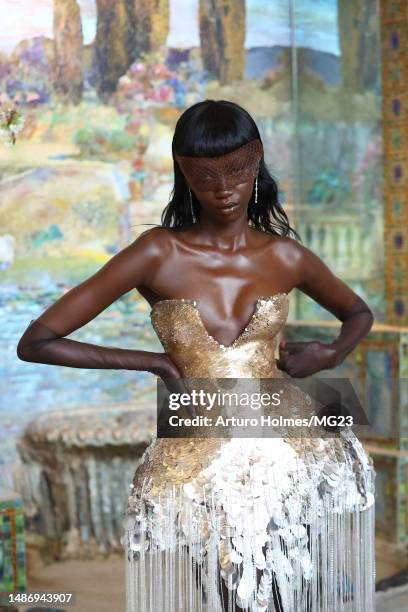 Anok Yai attends The 2023 Met Gala Celebrating "Karl Lagerfeld: A Line Of Beauty" at The Metropolitan Museum of Art on May 01, 2023 in New York City.