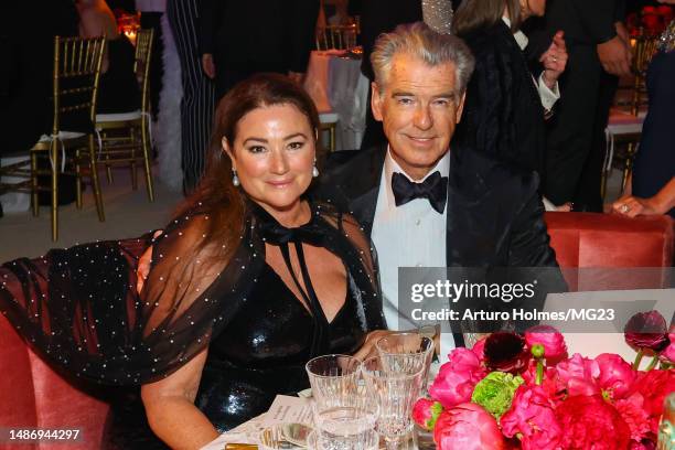 Keely Shaye Smith and Pierce Brosnan attend The 2023 Met Gala Celebrating "Karl Lagerfeld: A Line Of Beauty" at The Metropolitan Museum of Art on May...