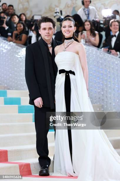Brooklyn Beckham and Nicola Peltz Beckham attend The 2023 Met Gala Celebrating "Karl Lagerfeld: A Line Of Beauty" at The Metropolitan Museum of Art...