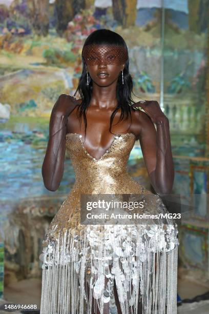 Anok Yai attends The 2023 Met Gala Celebrating "Karl Lagerfeld: A Line Of Beauty" at The Metropolitan Museum of Art on May 01, 2023 in New York City.