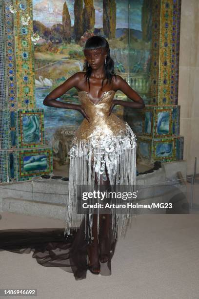 Anok Yai attends The 2023 Met Gala Celebrating "Karl Lagerfeld: A Line Of Beauty" at The Metropolitan Museum of Art on May 01, 2023 in New York City.