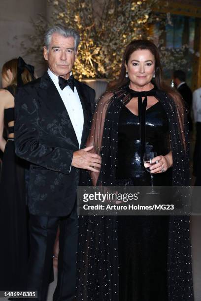 Pierce Brosnan and Keely Shaye Smith attend The 2023 Met Gala Celebrating "Karl Lagerfeld: A Line Of Beauty" at The Metropolitan Museum of Art on May...