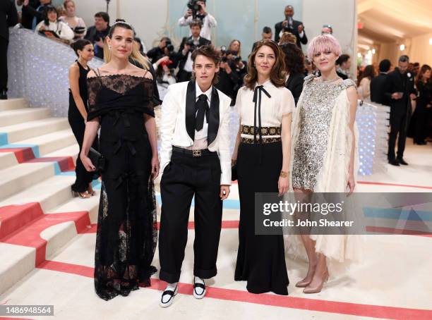 Charlotte Casiraghi, Kristen Stewart, Sofia Coppola and Marion Cotillard attend The 2023 Met Gala Celebrating "Karl Lagerfeld: A Line Of Beauty" at...