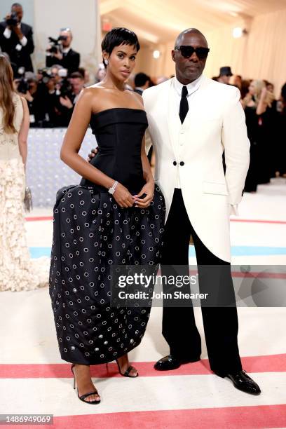 Sabrina Dhowre and Idris Elba attend The 2023 Met Gala Celebrating "Karl Lagerfeld: A Line Of Beauty" at The Metropolitan Museum of Art on May 01,...